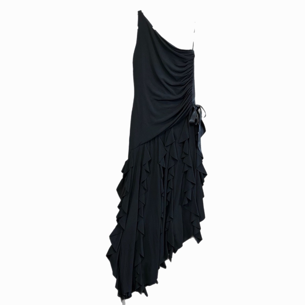 VTG 90s‎ Y2K  Sz 10 Dress Black Stretch Whimsigoth Witchy Dark Romantic EUC